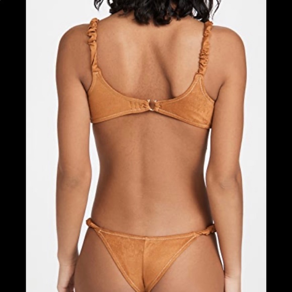 Reina Olga Luca Bikini Set in Tobacco Suede - Picture 6 of 9